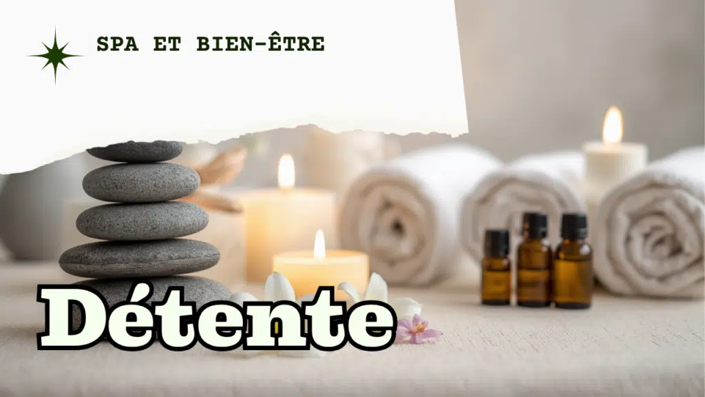 Ambiance spa et bien-être avec pierres de massage et bougie