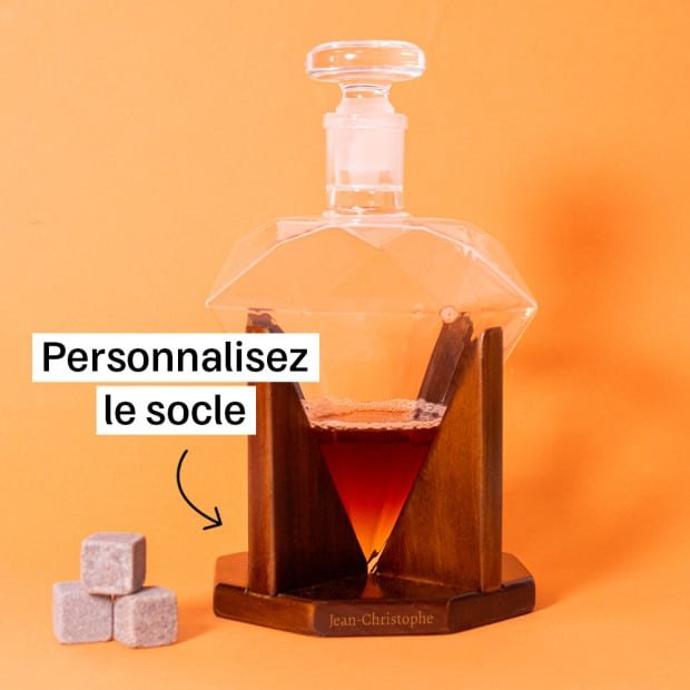 Décanteur Diamant 1 000 ml gravé d’un prénom, CadoMaestro
