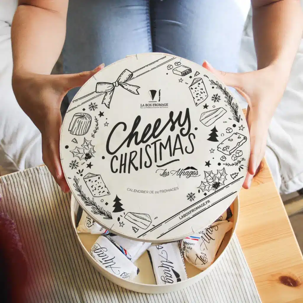 Calendrier de l’Avent fromages Cheesy Christmas dans sa boîte en bois