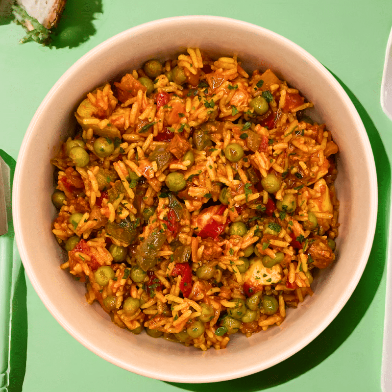 Paella au chorizo du programme minceur Cheef