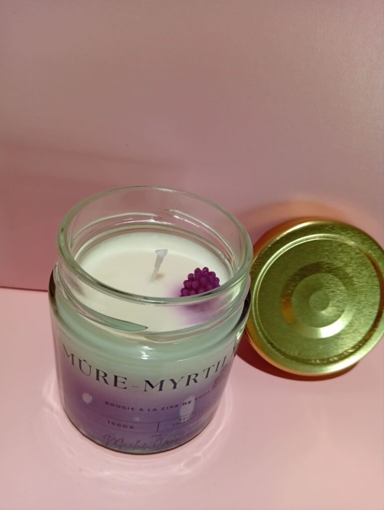 Bougie parfumée Mûre Myrtille fabriquée par Mon Instant Thé