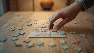 Puzzle pour adultes en cours d’assemblage