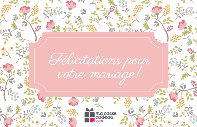 Carte cadeau Ma Carte Cadeau Félicitations pour votre mariage