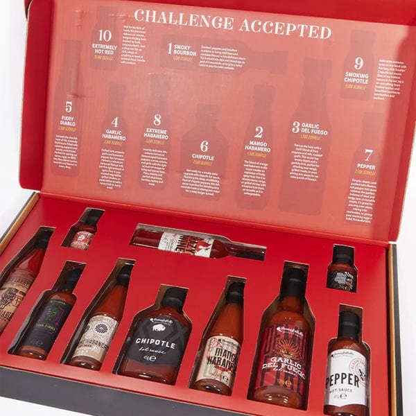 Coffret cadeau challenge pimenté dix sauces extrêmes de L'Avant Gardiste