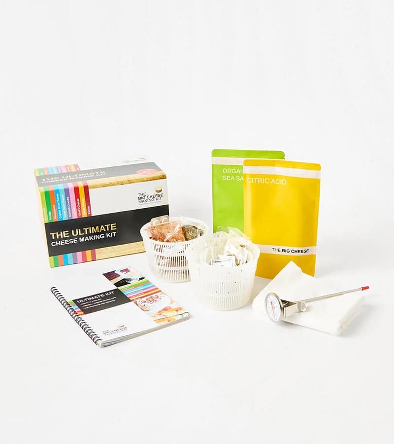 Contenu du kit pour faire ses fromages maison vendu par L'Avant Gardiste