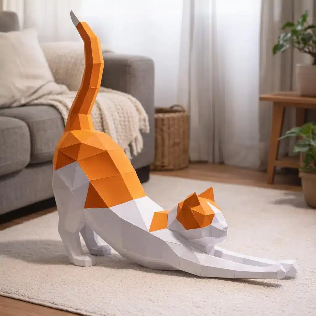 Chat qui s étire en papercraft 3D