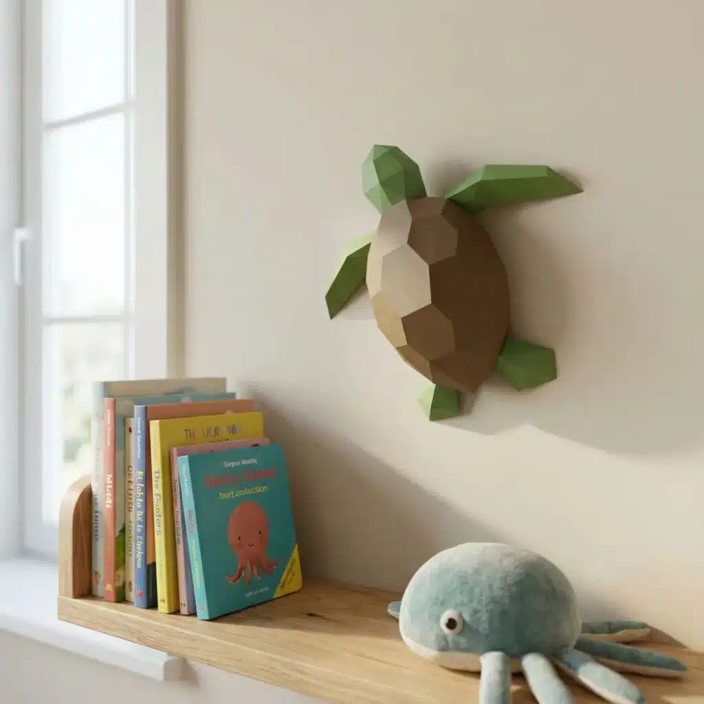 Tortues marines murales en origami 3D