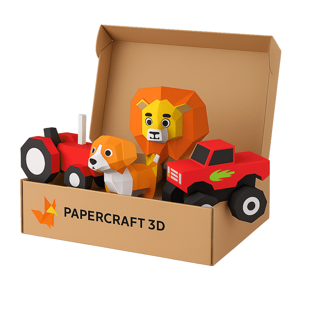 Box PaperKids de Papercraft 3D avec ses modèles en papier pour enfants