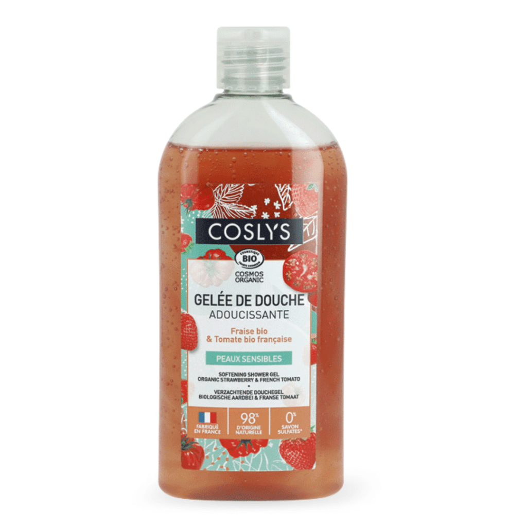 Gelée de douche adoucissante fraise et tomate bio Coslys