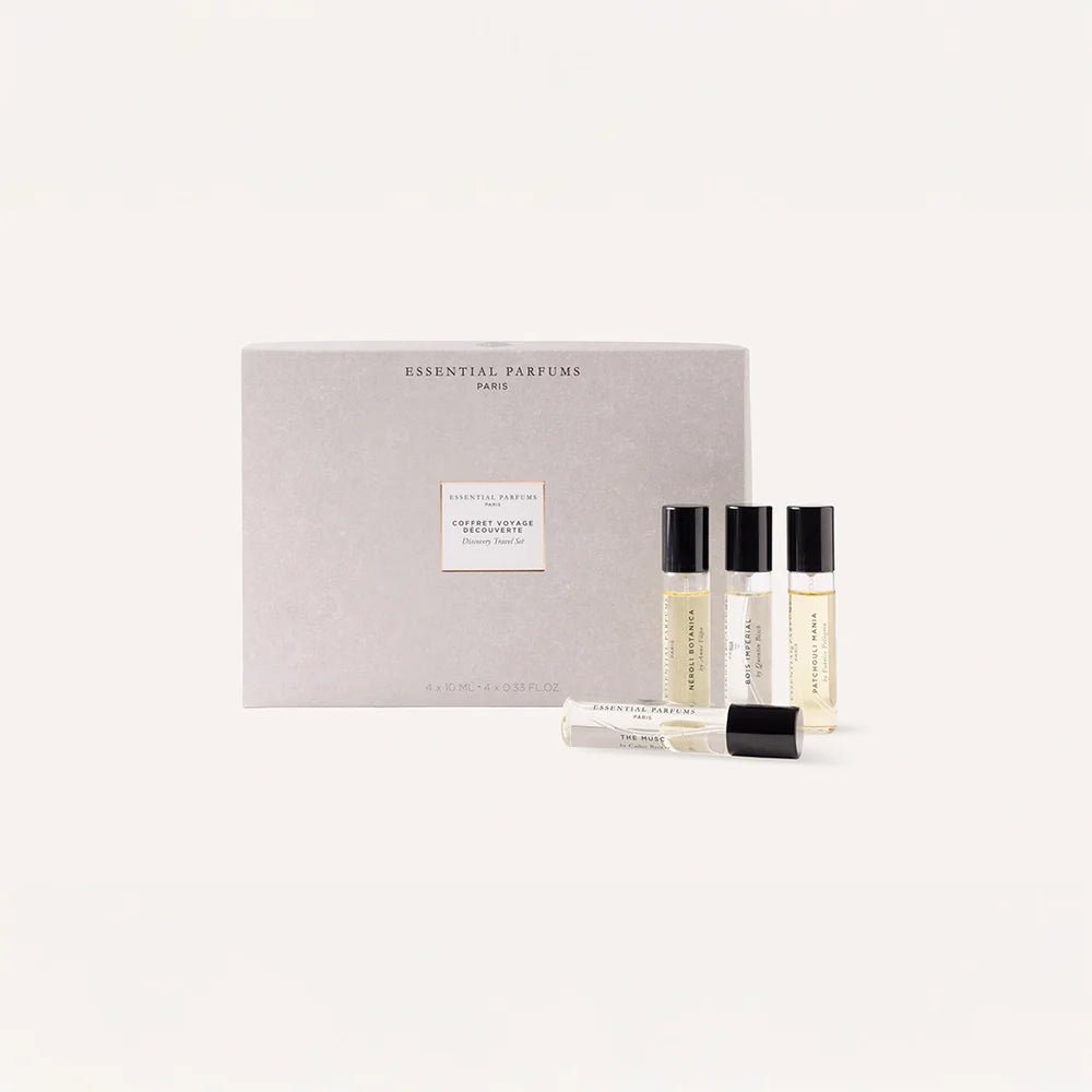 Coffret voyage Essential Parfums, 4 vaporisateurs de 10 ml