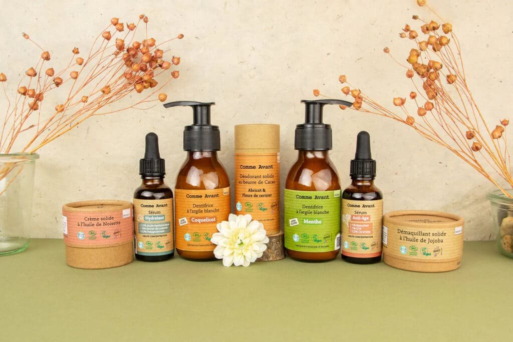 Gamme de cosmétiques solides Comme Avant