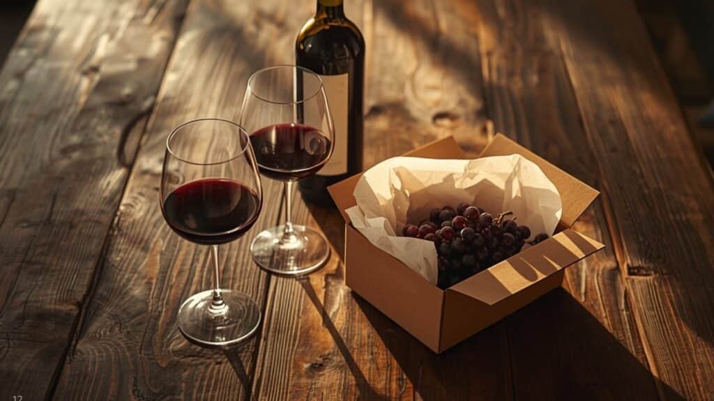 Comparatif des box vin : verres de vin rouge et coffret cadeau
