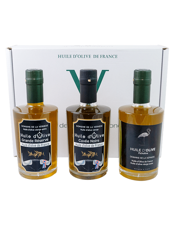 Coffret Prestige 3 cuvées d’huile d’olive La Vernède
