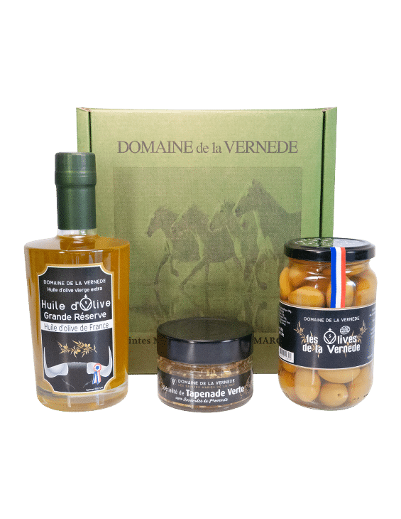 Coffret trio huile, olives et tapenade La Vernède
