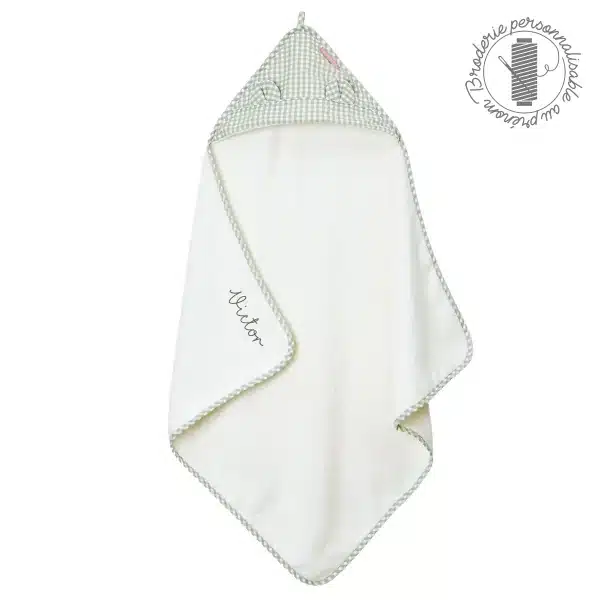 Cape de bain bébé Olive brodée au prénom