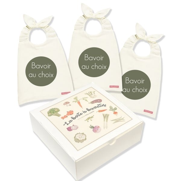 Coffret cadeau de 3 bavoirs Little Crevette à composer