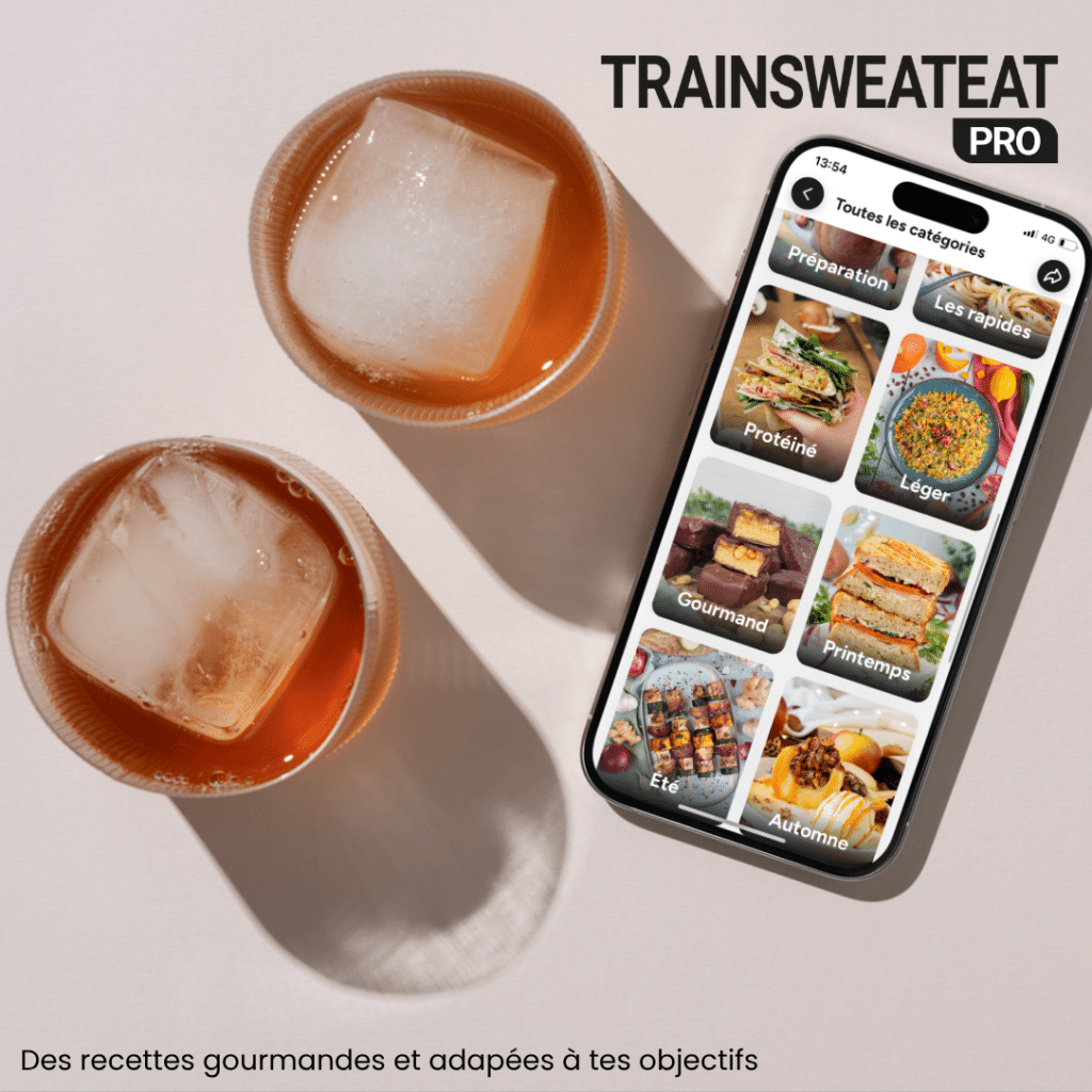 Application Trainsweateat PRO et boissons protéinées