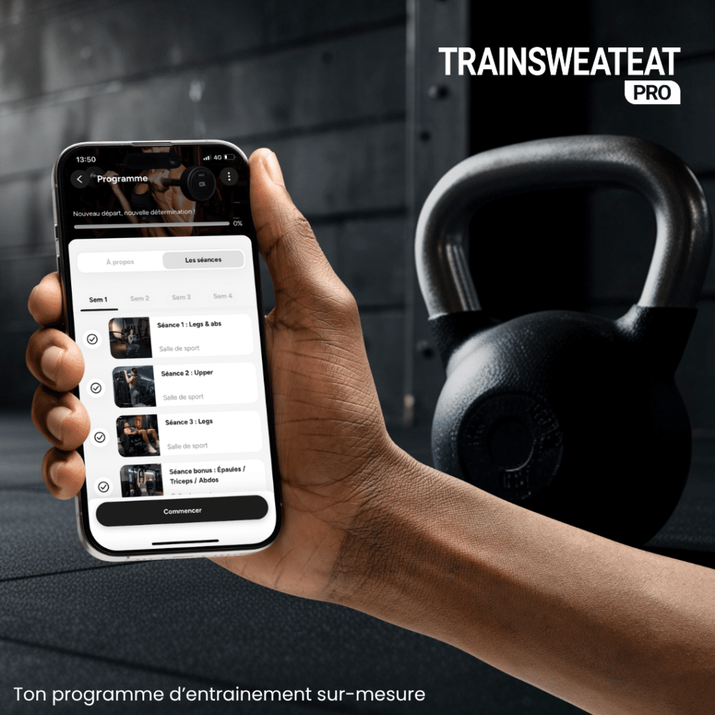 Application d’entraînement et kettlebell