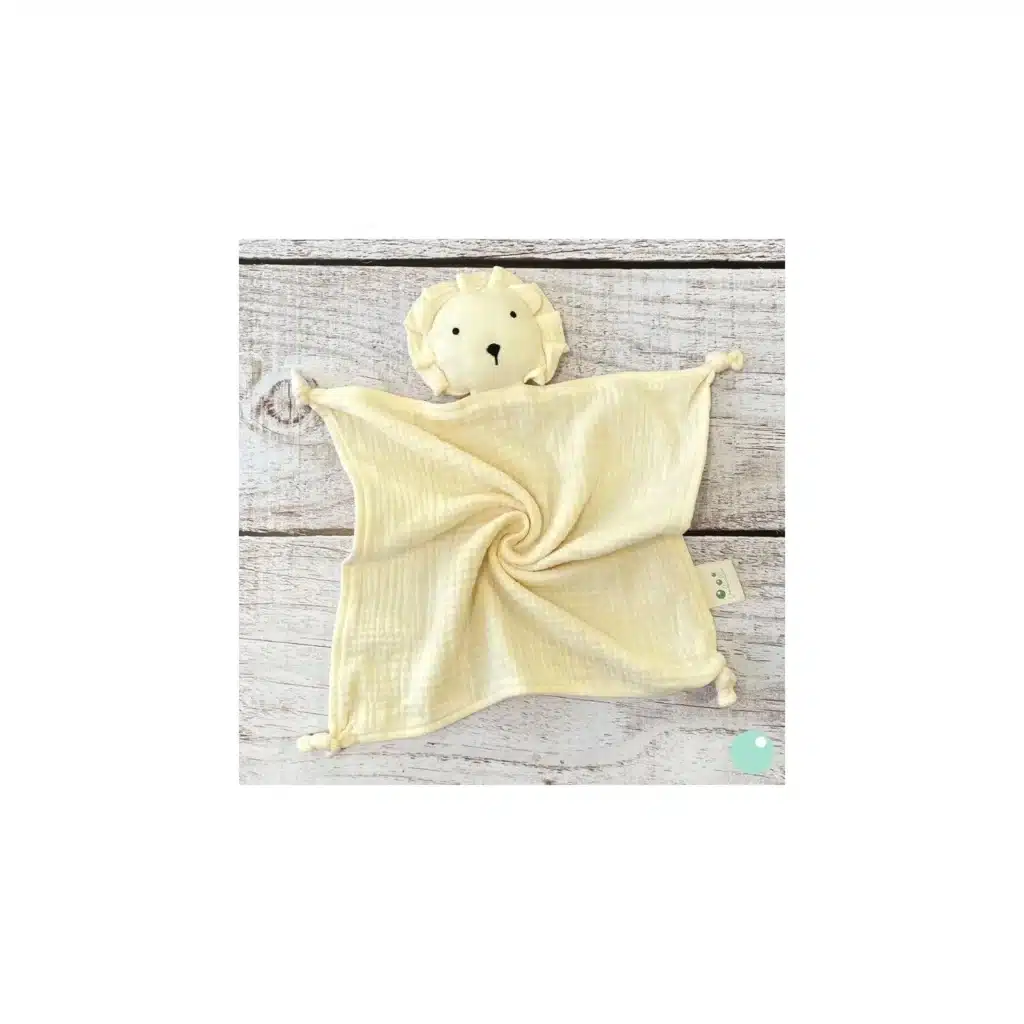 Doudou lion Leon en gaze de coton de Léobulle