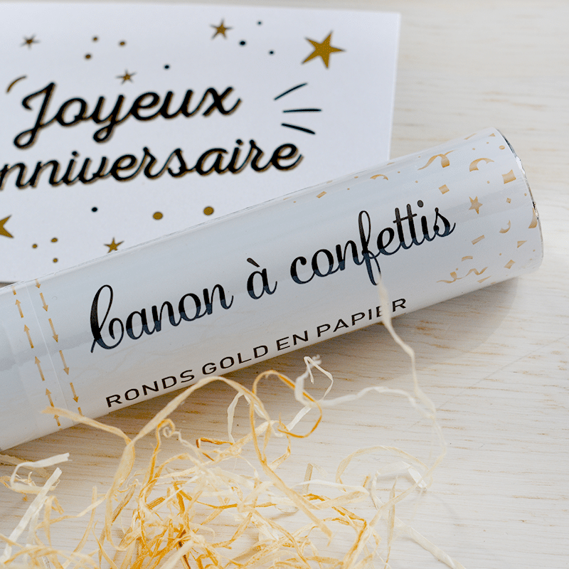 Canon à confettis de la box anniversaire