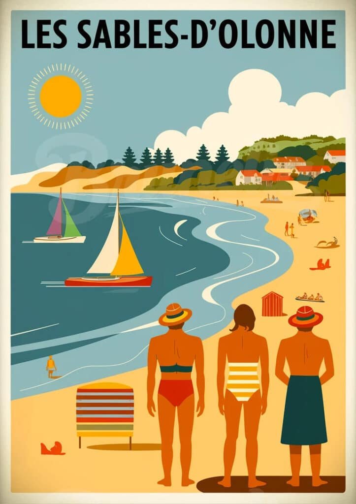 Affiche vintage Les Sables-d’Olonne Brunelia