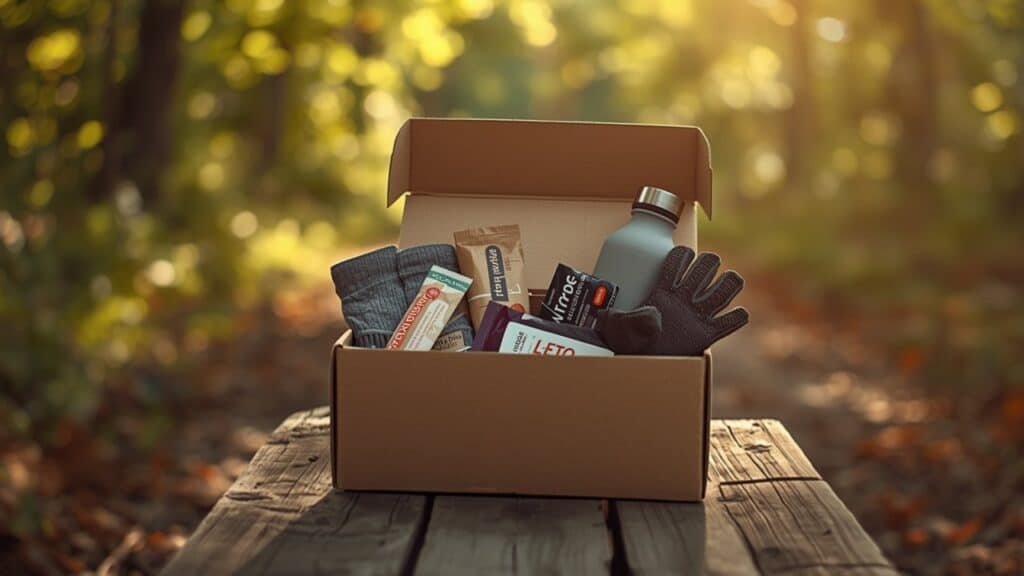 Comparatif des box sport : coffret de matériel sportif en forêt