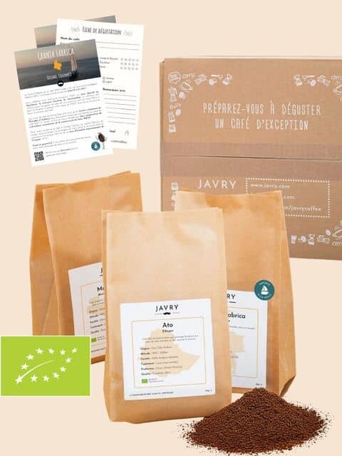 Coffret Cafés BIO moulu Javry, 3 paquets de 250 g