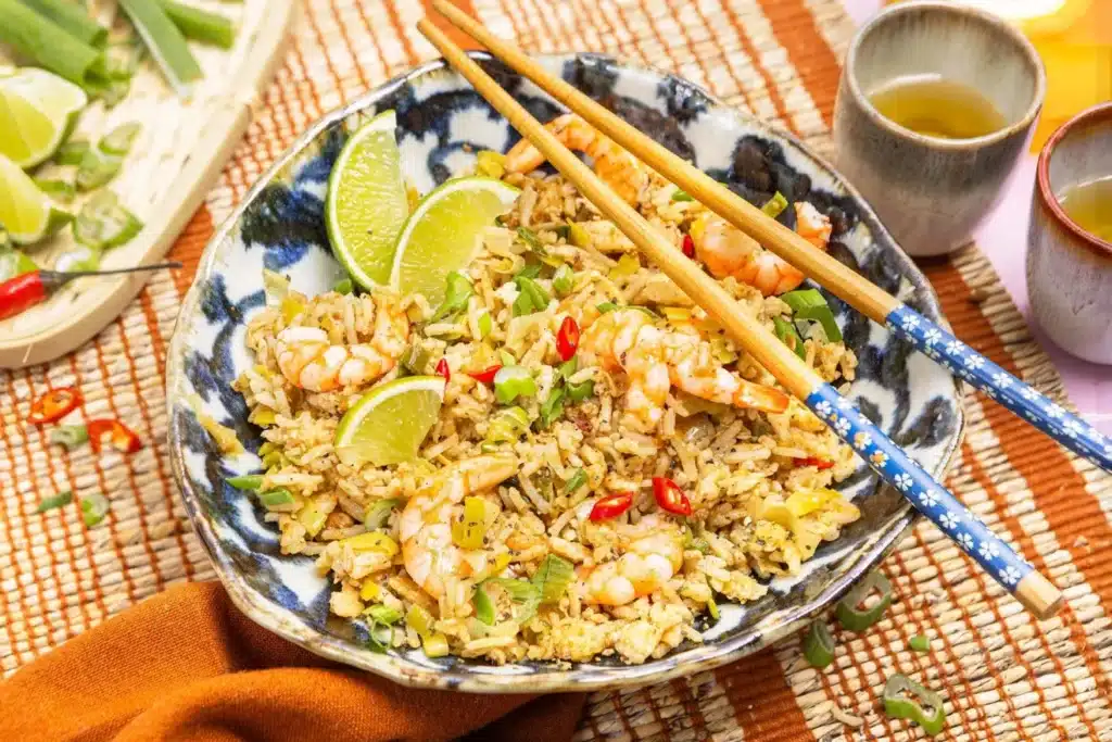 Riz sauté aux crevettes sauce pad thaï, recette Quitoque