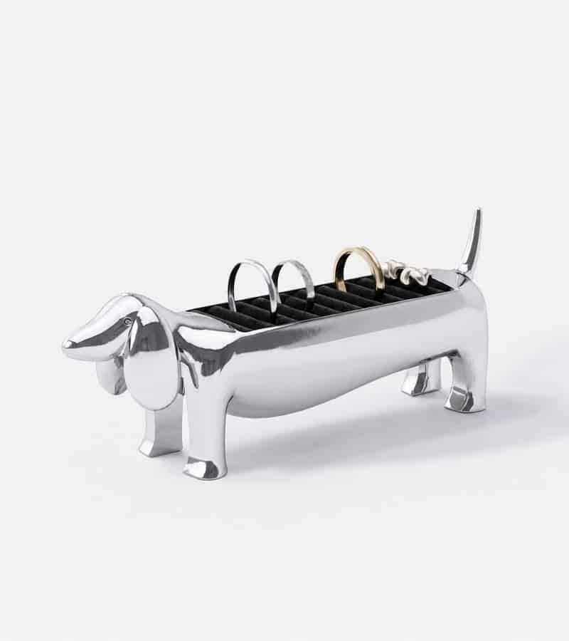 Porte-bagues teckel chromé L’Avant Gardiste