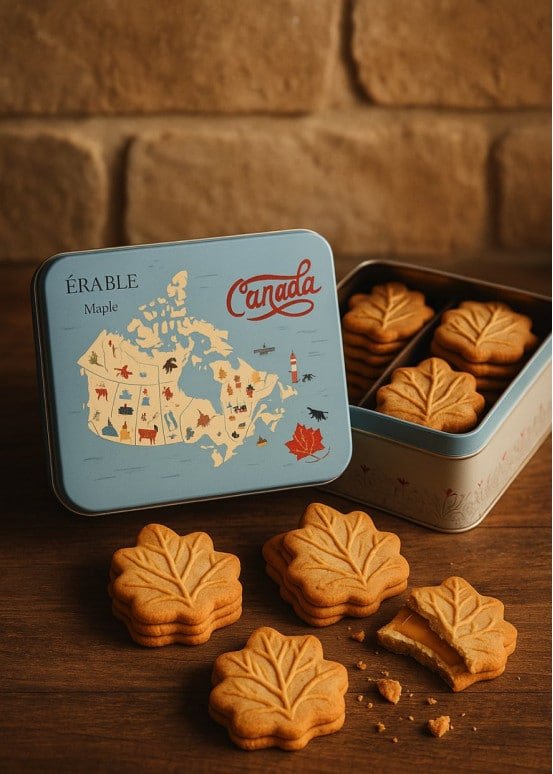 Coffret de biscuits feuille d’érable, édition décorée