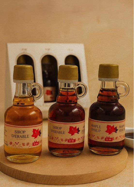 Trio Découverte de sirop d’érable en bouteilles anse, Les Trésors d’Érable